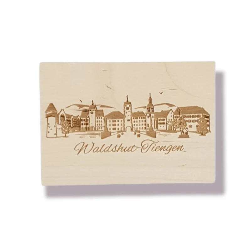 Holzpostkarte Waldshut-Tiengen DIN A6 14,8 x 10,5 x 0,3 cm, Birke