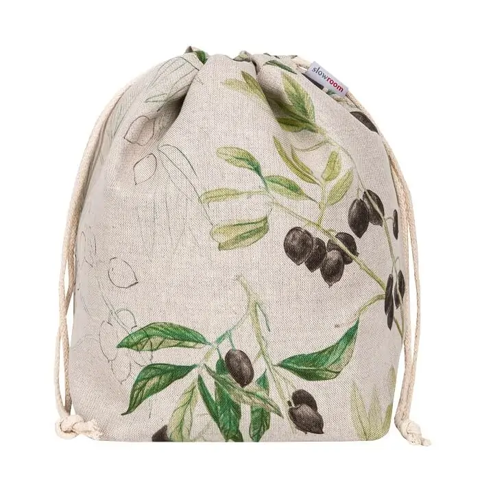 Slowroom Brottasche 2 in 1 aus Leinen, Brotbeutel und Brotkorb in einem