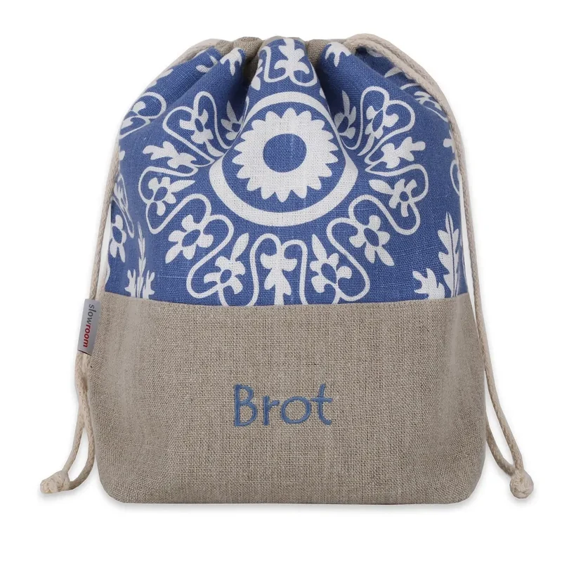 Slowroom Brottasche 2 in 1 aus Leinen, Brotbeutel und Brotkorb in einem
