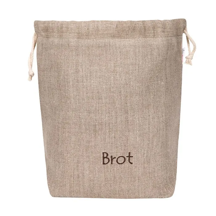 Slowroom Brottasche 2 in 1 aus Leinen, Brotbeutel und Brotkorb in einem