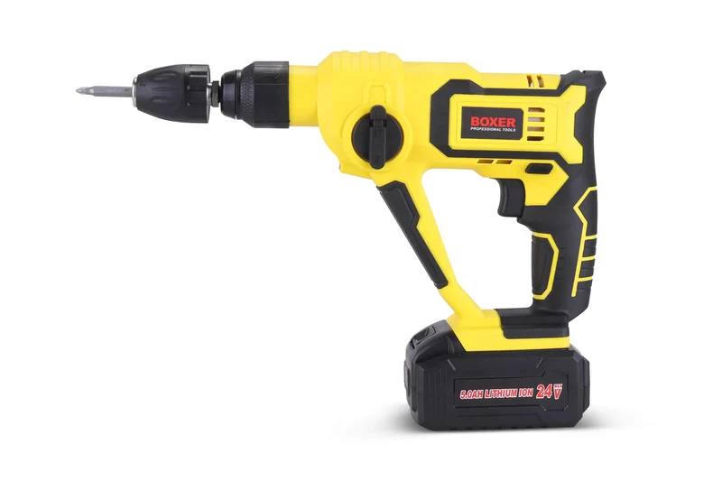BOXER Akku Bohrhammer Bohrmaschine 24V 2x Akku