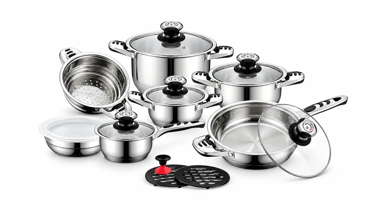 Solingen Profi Topfset 16 tlg. Kochtopf Induktion 18/10 Edelstahl