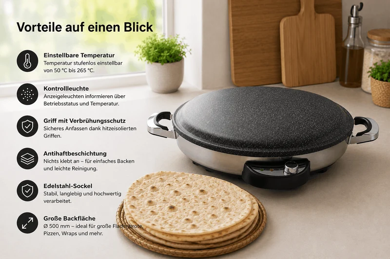 Frank&Müller Fladenbäcker Crepes Maker Yufka Sac 2300W