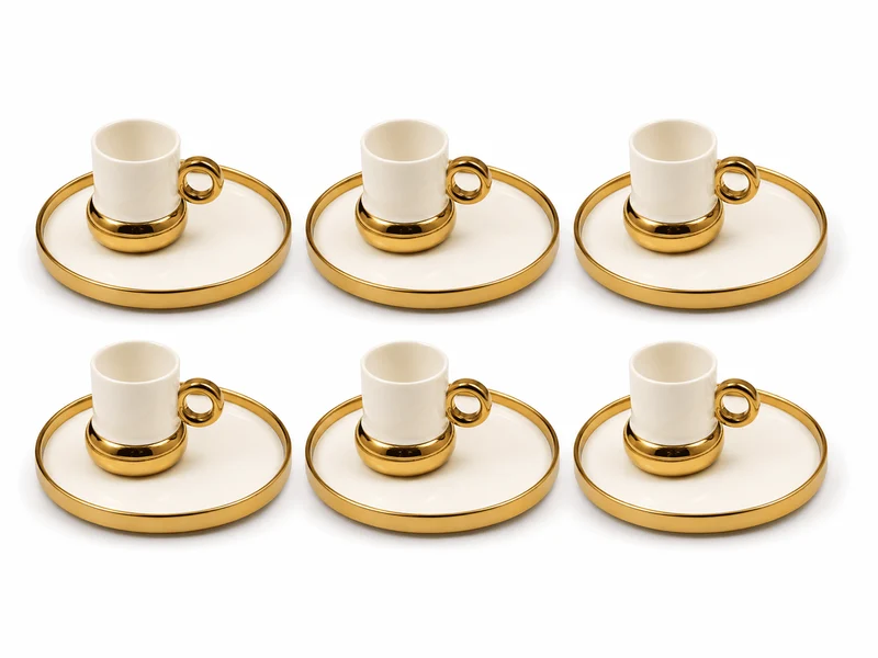 6er Set Kaffee Tassen Untertassen