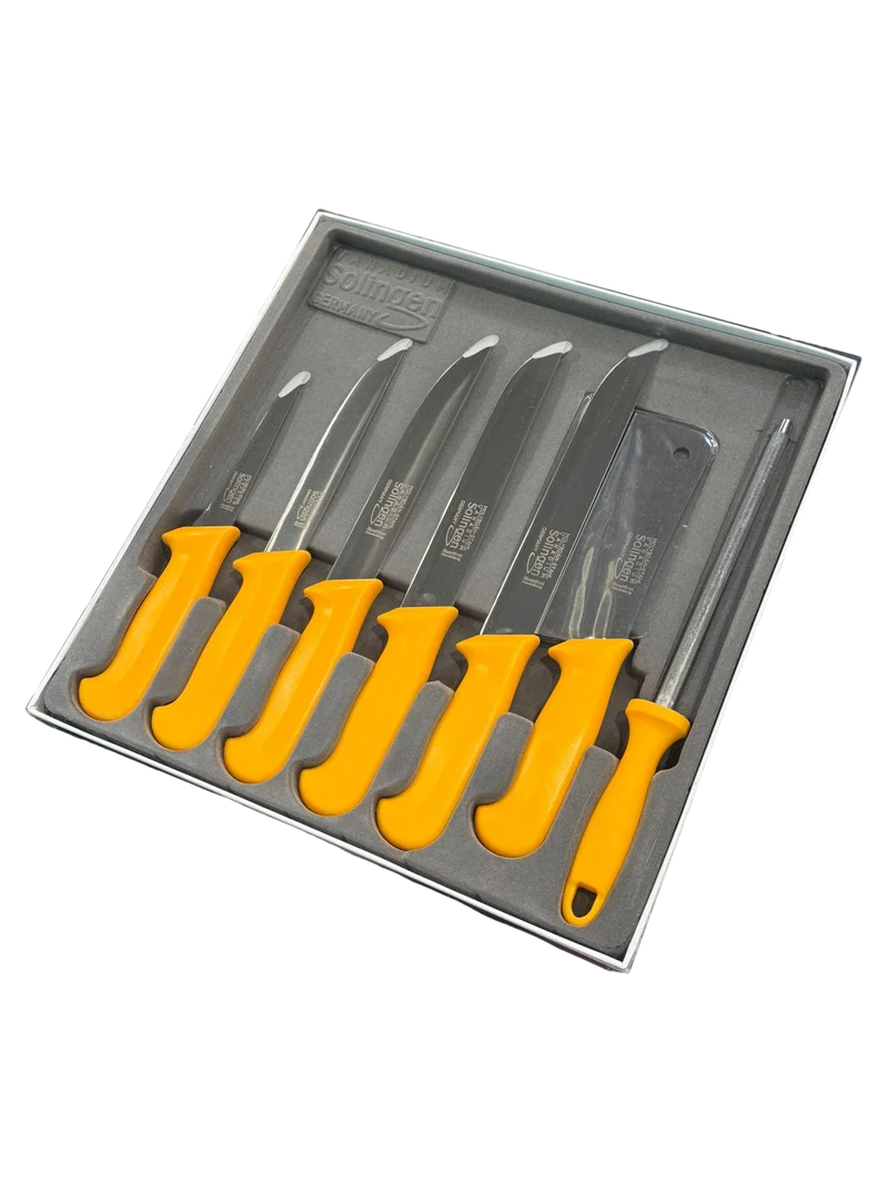 Solingen Messer Set 7 tlg. Metzgermesser Kochmesser Rostfrei Fleischmesser