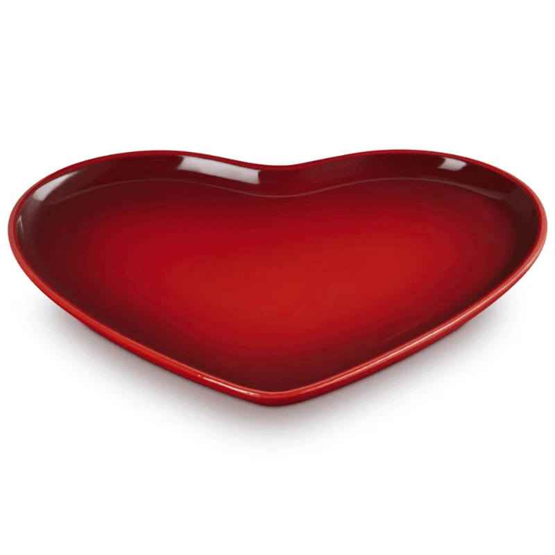 Le Creuset Servierschale in Herzform aus Steingut, 32 cm