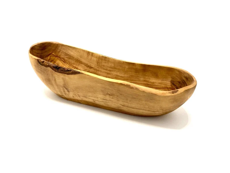 Brotschale aus Olivenholz 30cm - Handgefertigt