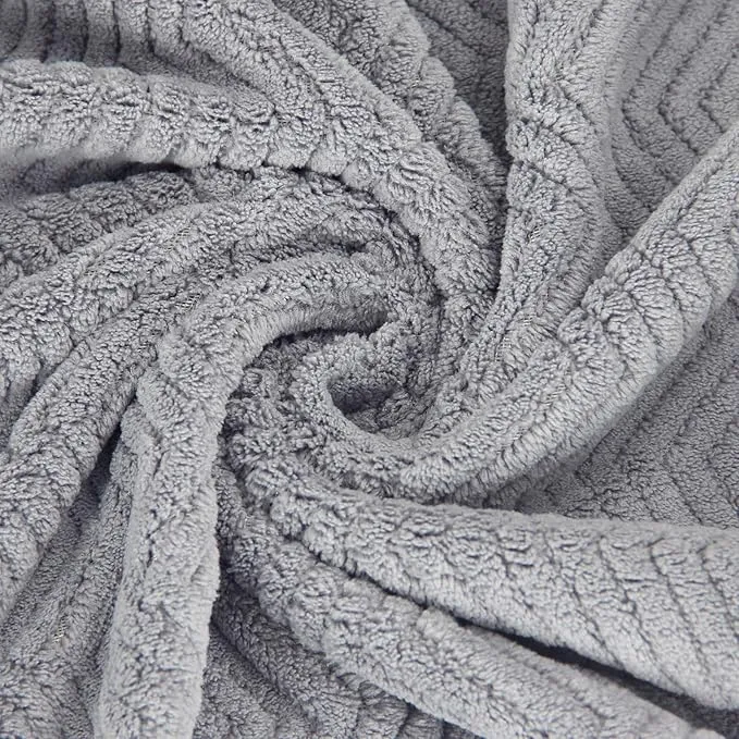 Handtücher 2 er Set GRAU 70X140CM 50X90CM