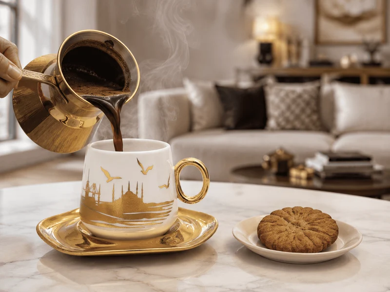 6er Set Mokka Tassen Untertassen - Istanbul 90ml