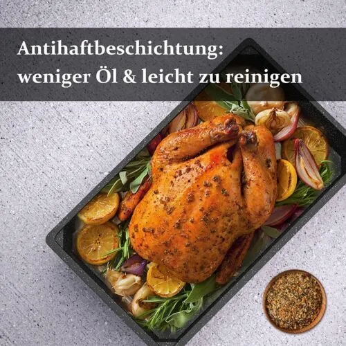 Frank&Müller Antihaftbeschichtete Auflaufform Backform für Multigrill 37x24,5x8,5CM