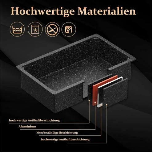 Frank&Müller Antihaftbeschichtete Auflaufform Backform für Multigrill 37x24,5x8,5CM