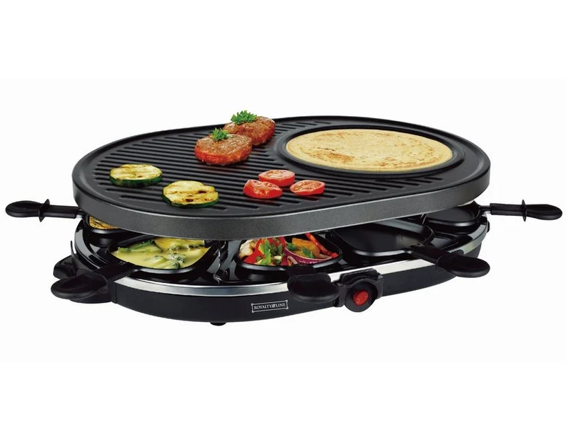 Elektrogrill 2in1 8tlg. Raclette Grill Set Partygrill