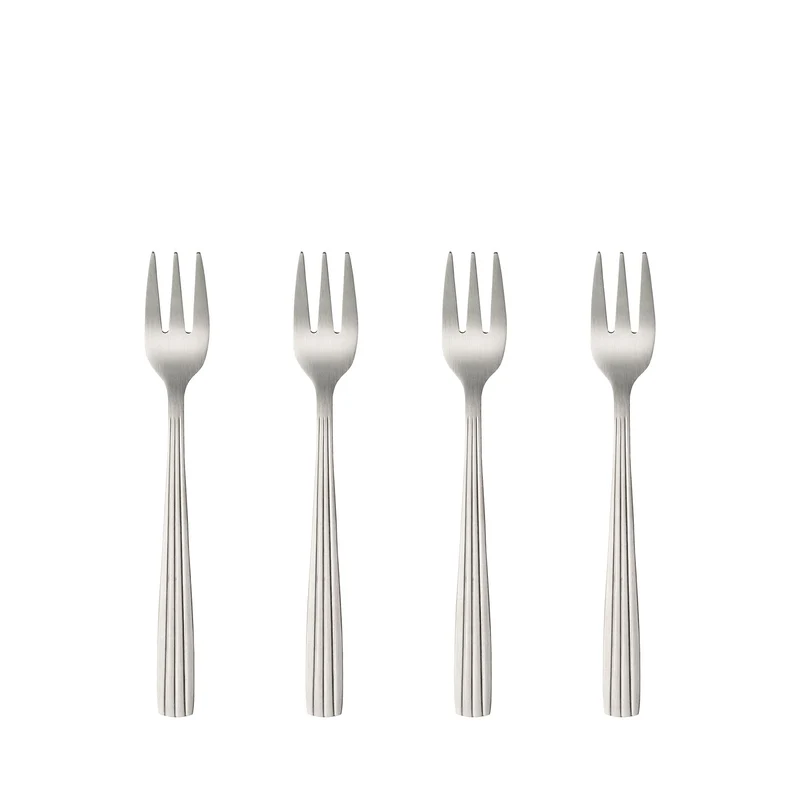 RAW Kuchengabeln 4 Stück matt stahl