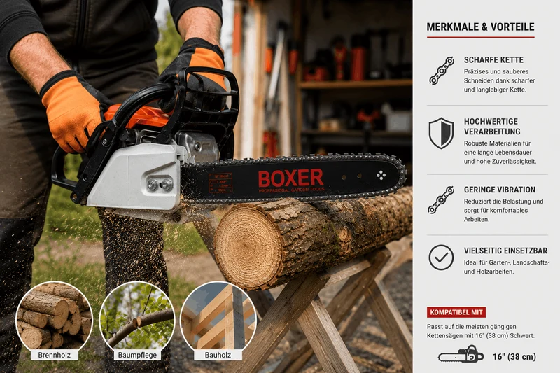 Boxer Ersatz Schwert 2 Ketten 38cm 0,325" 1,5mm