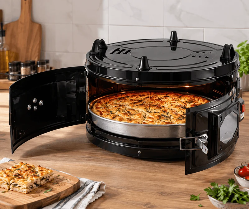 Elektrische Rund Backofen Pizza Fladen Brot Backofen