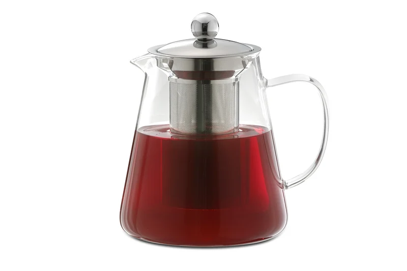 Teekanne aus Borosilikatglas mit Teefilter