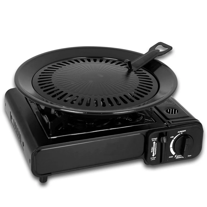 Kochmann Grillplatte Grillaufsatz für tragbare Gaskocher Ø32 cm