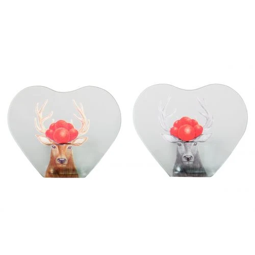 Gilde Teelichthalter Hirsch+Bollen 9,5cm