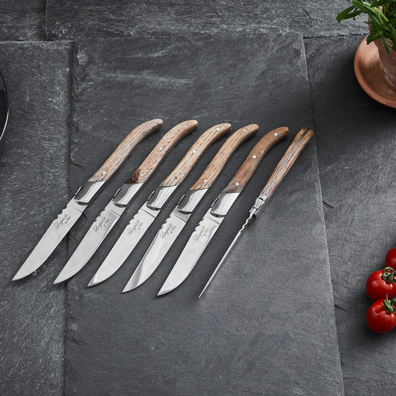Steakmesser 6 Stück Eiche