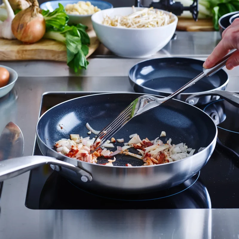 GreenPan - Geneva 3-teiliges Pfannenset 18/24/28 cm - 2 Bratpfannen + Wok