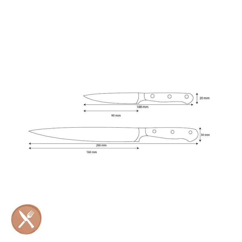 Wüsthof - Classic Ikon 2-teiliges Messerset - Flexibles Filetiermesser + Officemesser