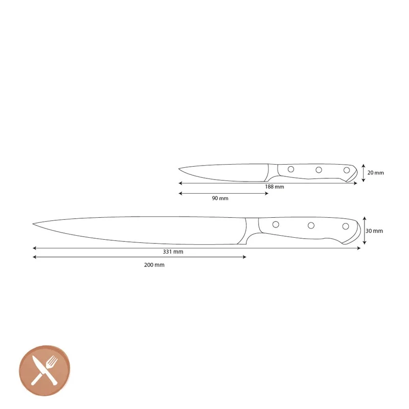 Wüsthof - Classic Ikon 2-teiliges Messerset - Fleischmesser + Officemesser