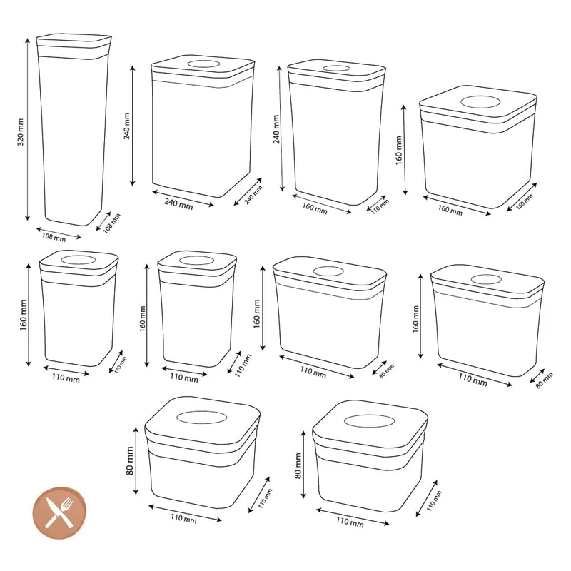 OXO Value Pack Vorratsdosen POP, 10-teilig