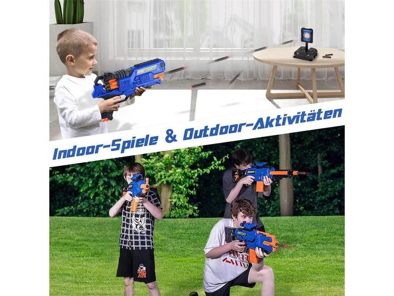 Bigpower Electric Spielzeug Pistole für Kinder Elektrische Pistole Spielzeug Blaster mit 50 Schaumstoffpfeilen und Zielscheibe kompatibel mit der Hauptmarke Kinder Waffe Set für Jungen 8-12+