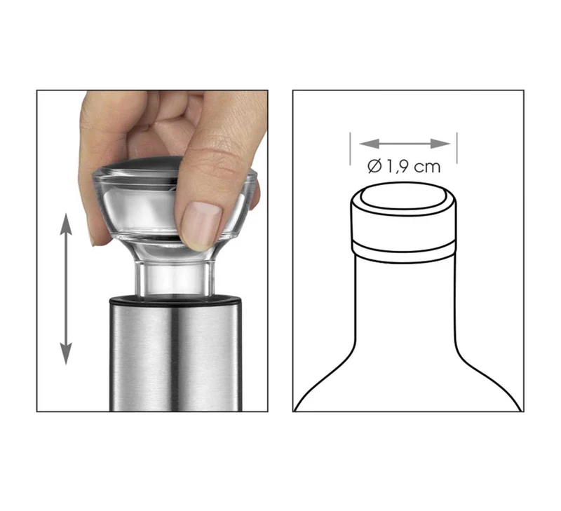Cilio Weinpumpe Campania mit 4 Stopfen
