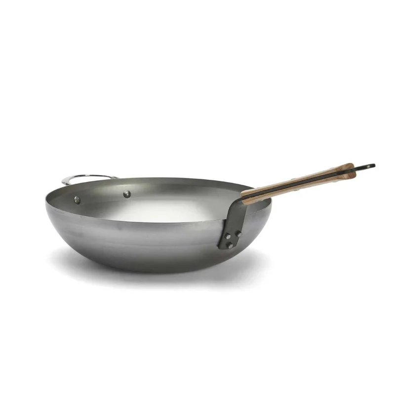 de Buyer Eisen konischer Wok Mineral B Bois mit Holzgriff