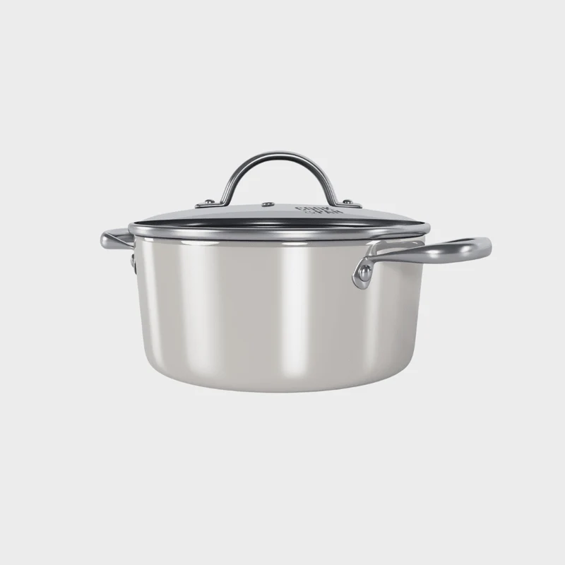 Cook & Pan - Honey Go Ivory Kochtopf 20 cm mit Glasdeckel