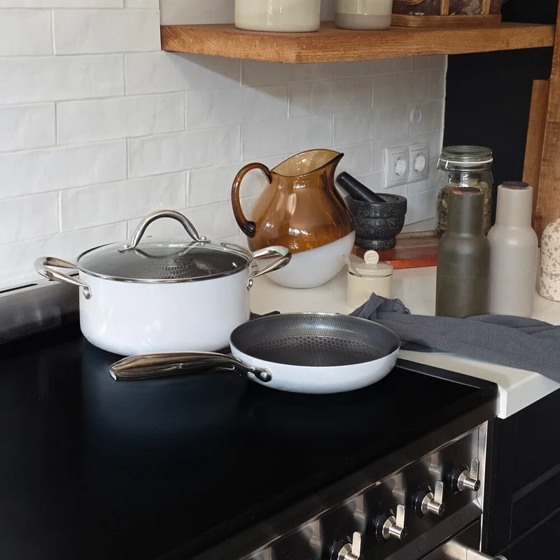 Cook & Pan - Honey Go Ivory Kochtopf 20 cm mit Glasdeckel