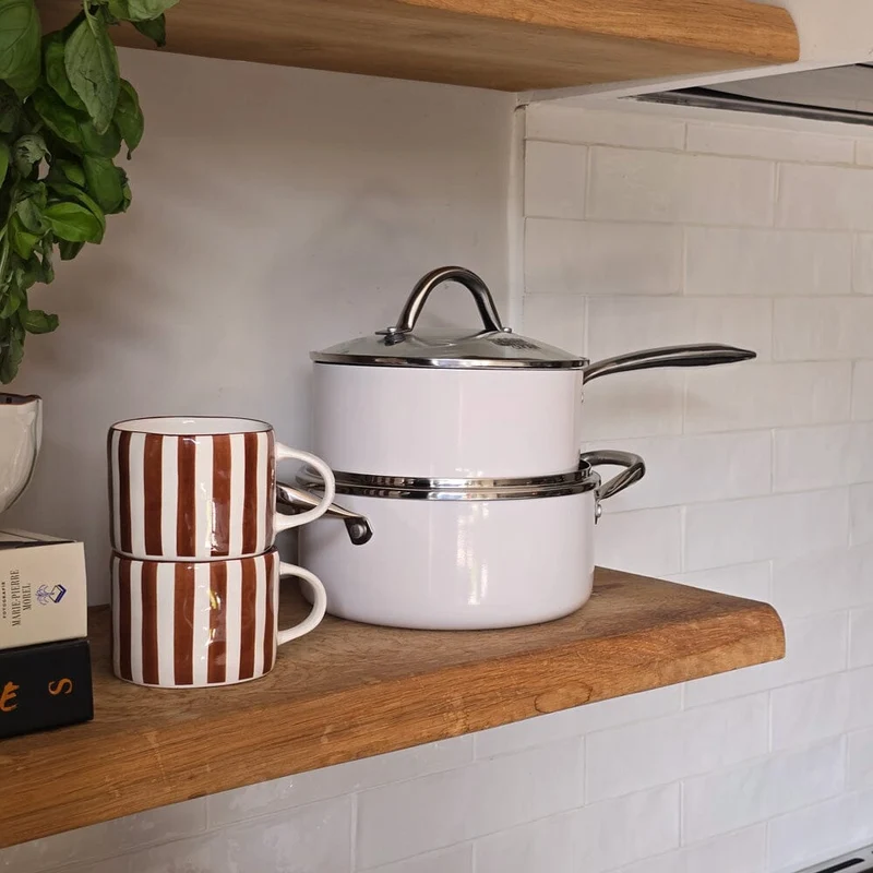 Cook & Pan - Honey Go Ivory Kochtopf 20 cm mit Glasdeckel