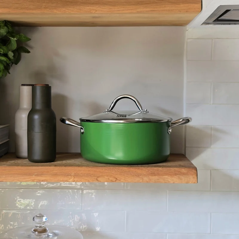 Cook & Pan - Honey Go Green Kochtopf 20 cm mit Glasdeckel