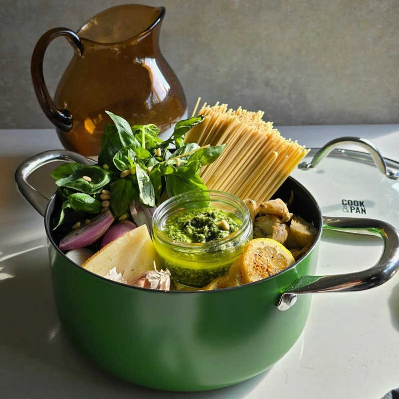 Cook & Pan - Honey Go Green Kochtopf 20 cm mit Glasdeckel