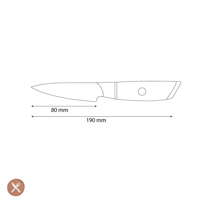 Shinrai Knives - Hikari Damast-Schälmesser 8 cm