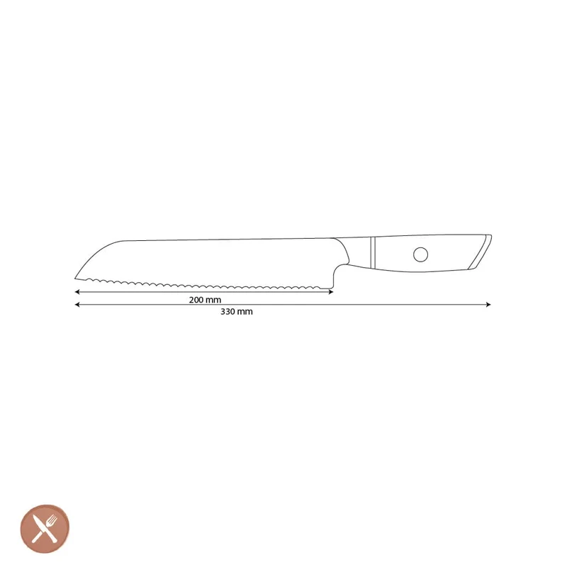 Shinrai Knives - Hikari Damascus Brotmesser 20 cm