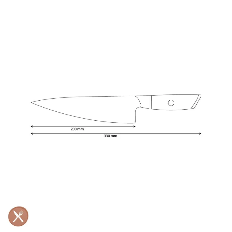 Shinrai Knives - Hikari Damast-Kochmesser 20 cm