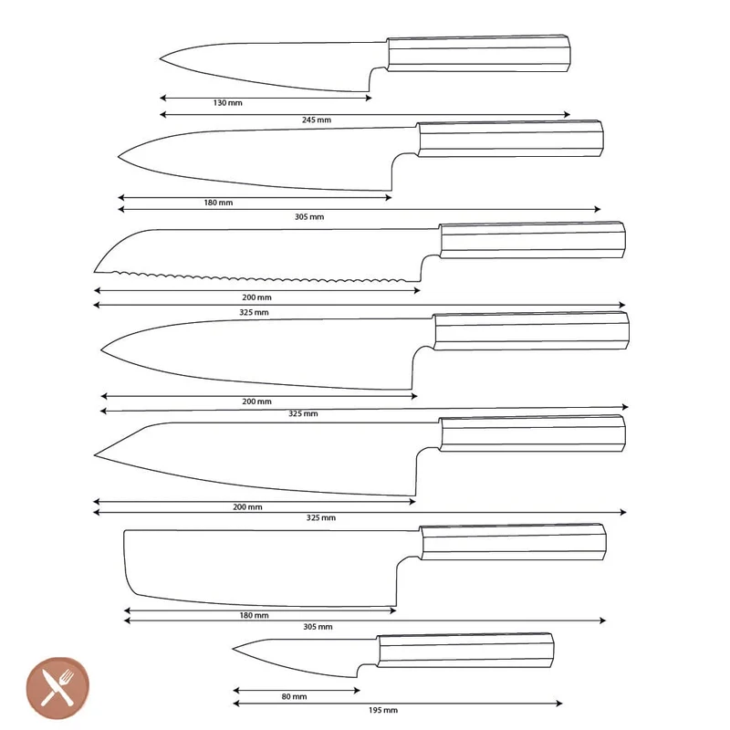 Shinrai Knives – Kigami Exklusives 7-teiliges Damastmesserset
