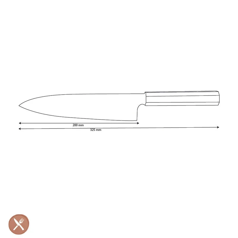 Shinrai Knives - Kigami Exklusives Damast-Kochmesser 20 cm