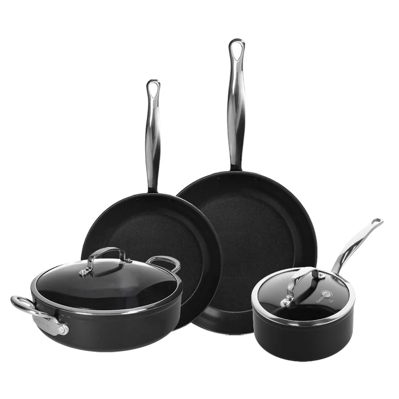GreenPan - Barcelona Pro XL 6-teiliges Pfannenset 18/24/28/30 cm - Stielkasserolle mit Deckel + 2 Bratpfannen + Kasserolle mit Deckel