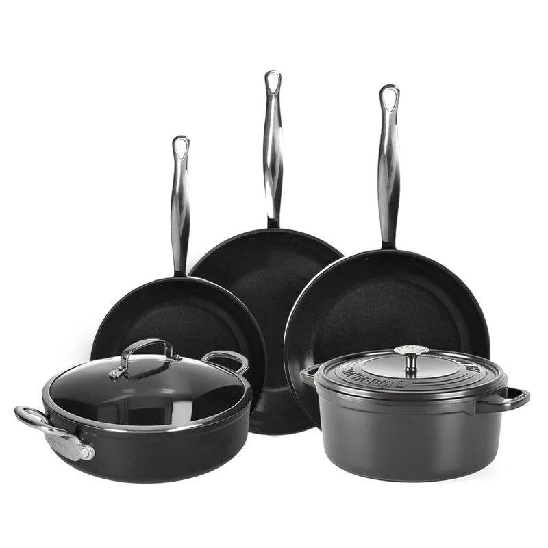 GreenPan - Barcelona Pro XL 6-teiliges Pfannenset 20/28/30/28/28 cm - 2 Bratpfannen + Kasserolle mit Deckel + Wok + Bräter