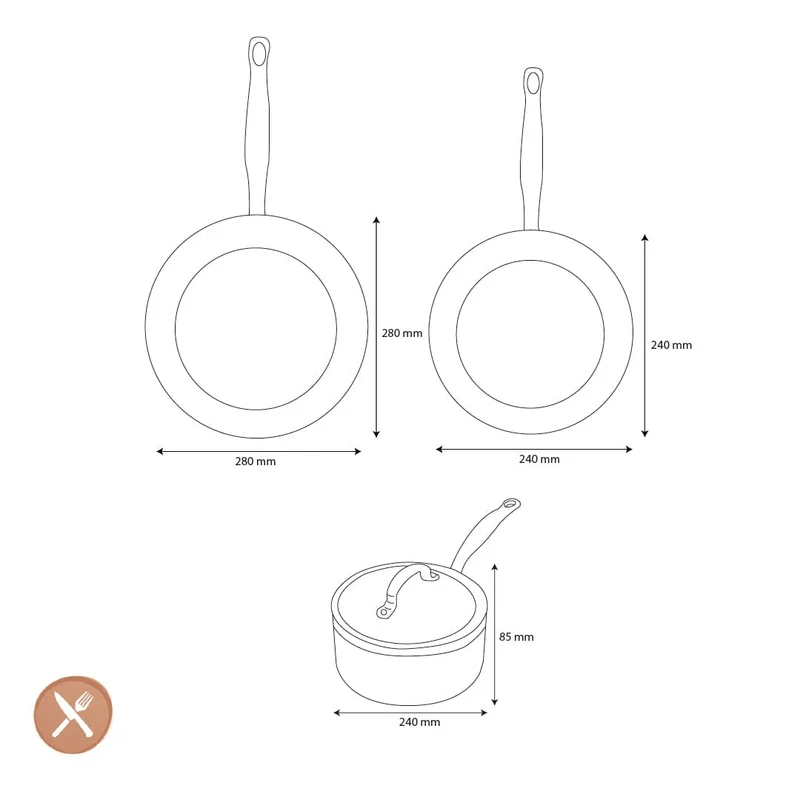 GreenPan - Barcelona Pro 4-teiliges Pfannenset 24/24/28 cm - Bratpfanne + Kasserolle mit Deckel + Wok