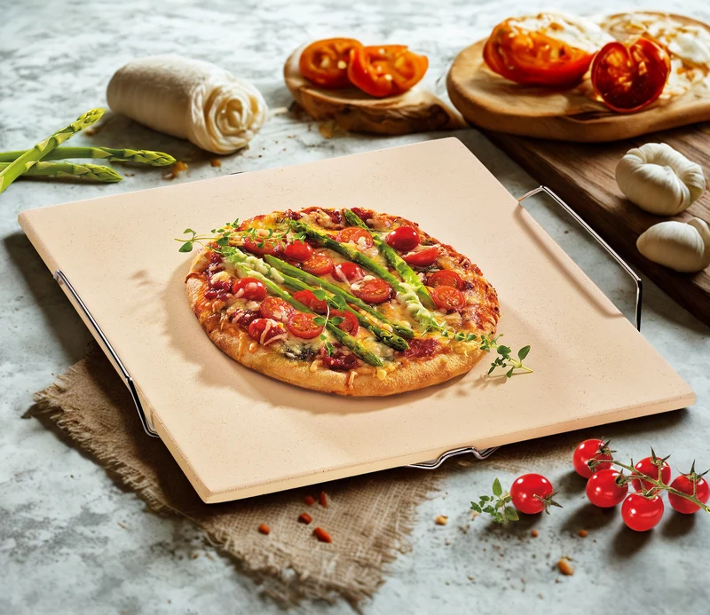 Küchenprofi Pizza-Stein quadratisch mit Gestell
