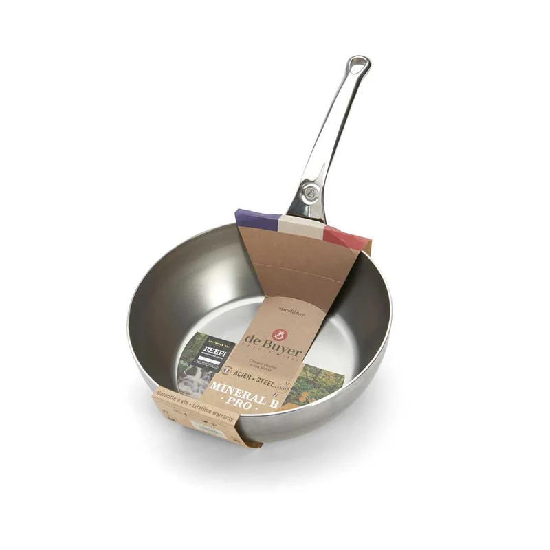 de Buyer Eisenpfanne/Sauteuse Mineral B Pro mit Edelstahlgriff 24cm