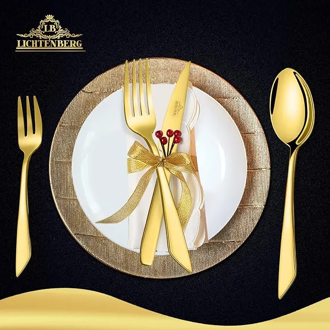 LB Besteck Set GOLD 72 teilig 18/10 Edelstahl für 12 Personen