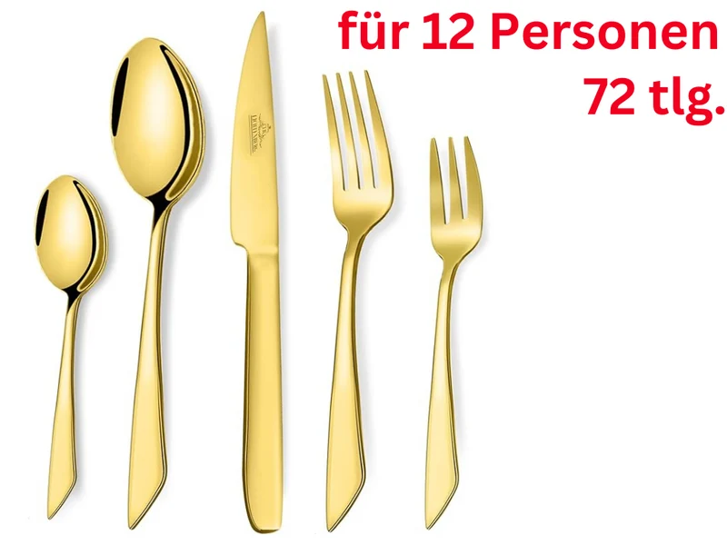 LB Besteck Set GOLD 72 teilig 18/10 Edelstahl für 12 Personen
