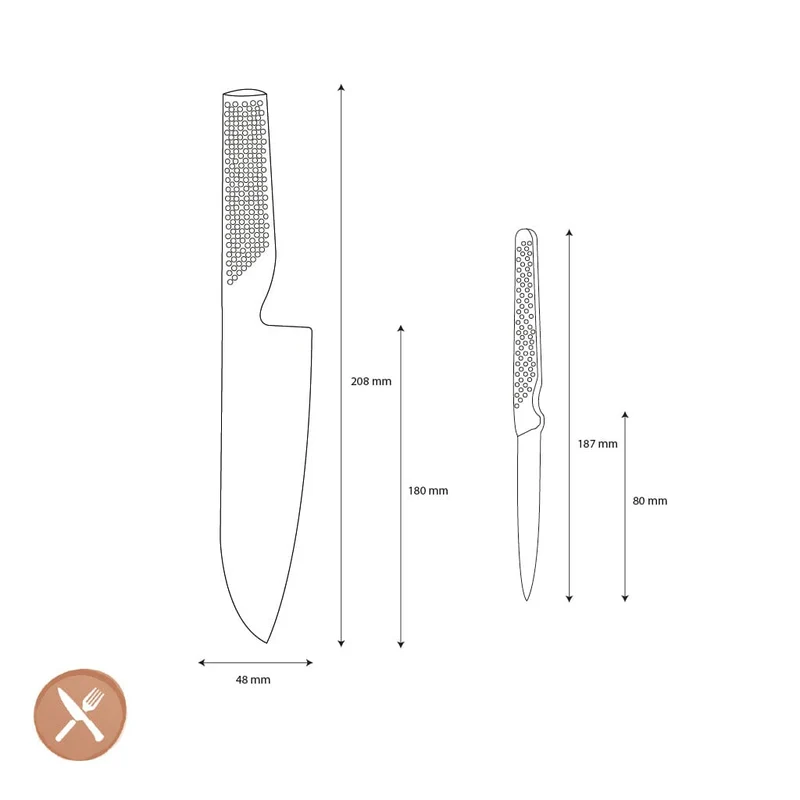 Global - G-4615 2-teiliges Messerset Santokumesser + Schälmesser