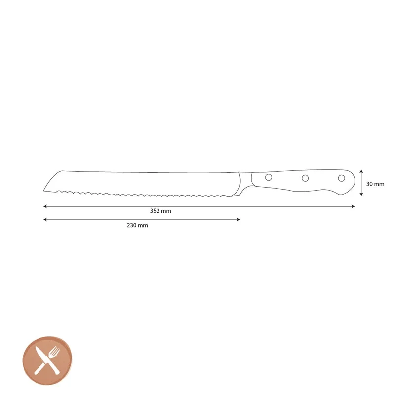 Wusthof - Classic Brotmesser Weiß mit doppeltem Wellenschliff 23 cm