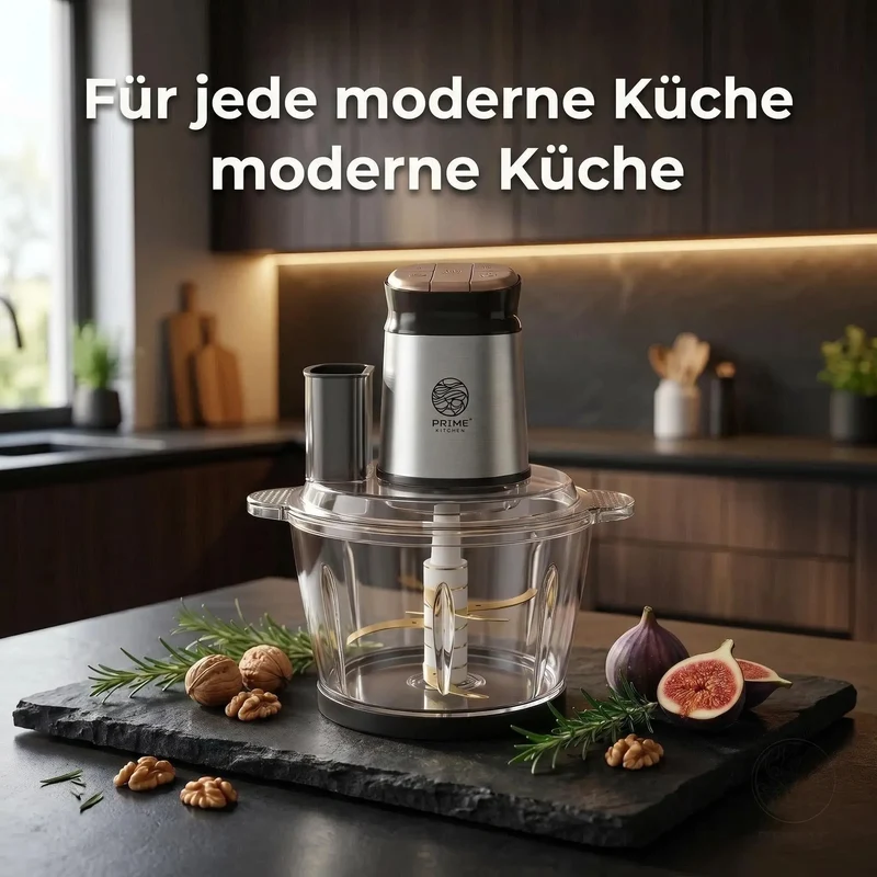 Prime Kitchen Multifunktions-Zerkleinerer aus Glas – Elektrischer Küchenzerkleinerer 3L / 5L mit 3 Geschwindigkeiten & Pulsfunktion